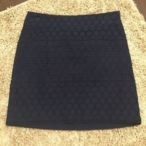 Navy Blue Banana Republic Crochet Skirt